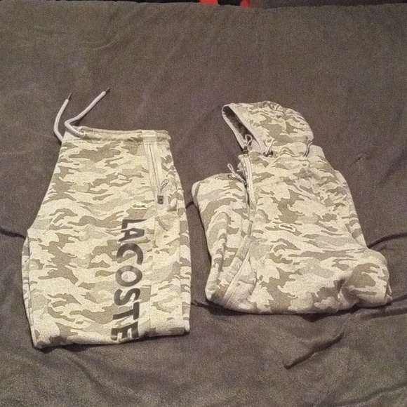 Men's Large Grey Army Camo Lacoste Sweat suit - Picture 1 of 13
